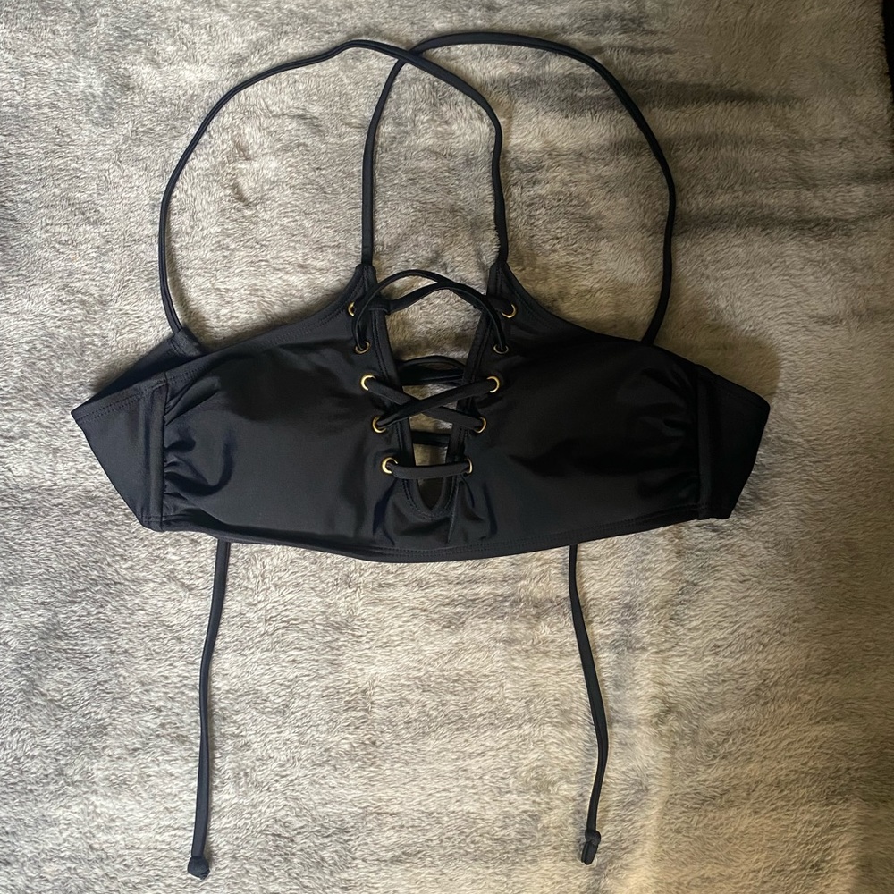 Xhileration Women’s Black Bikini Top — Medium